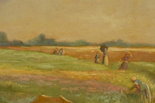 20TH CENTURY DUTCH SCHOOL. "FIELD WITH GIRLS".