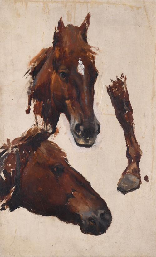 JOSEP CUSACHS I CUSACHS (1851-1908). Study for "HORSES".