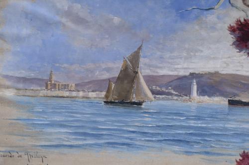 JOSÉ FERNANDEZ ALVARADO (1875-1935).  "MEMORY OF MÁLAGA", 1