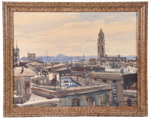 CEFERINO OLIVÉ (1907-1995).  "URBAN VIEW", 1978.