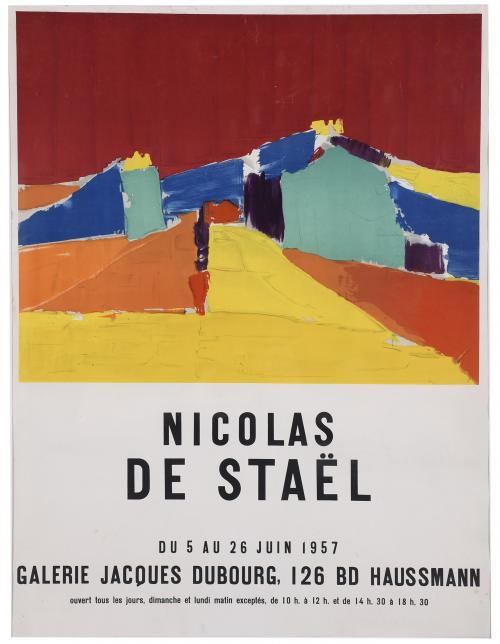 AFTER NICOLAS DE STAËL . Exhibition poster: Galerie Jacques Dubourg, 1957.