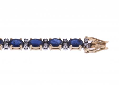 PULSERA RIVIÈRE CON ZAFIROS Y DIAMANTES.