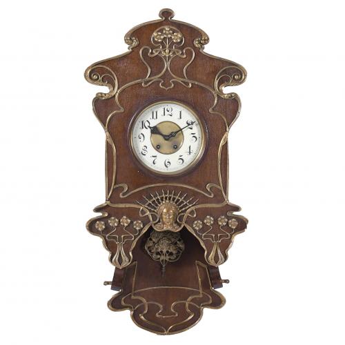 LENZKIRCH UHRENFABRIK. RELOJ DE PARED JUGENDSTIL, CIRCA 1890.