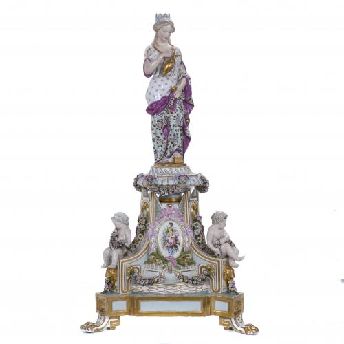 GRUPO ESCULTÓRICO EN PORCELANA DE MEISSEN, 1780-1810.