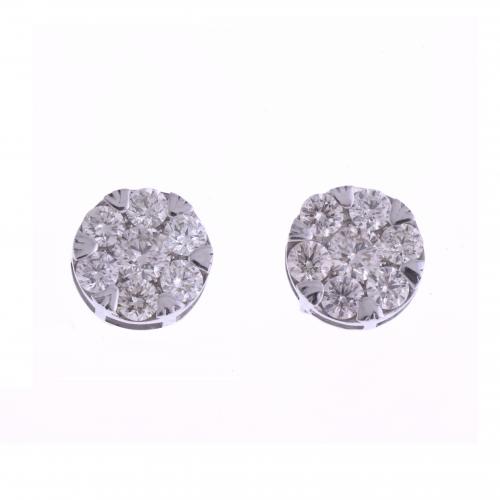 PENDIENTES ROSETONES DE DIAMANTES.