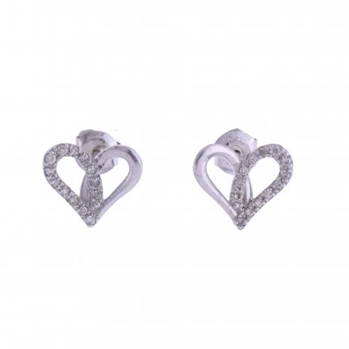 PENDIENTES CORAZON CON DIAMANTES.