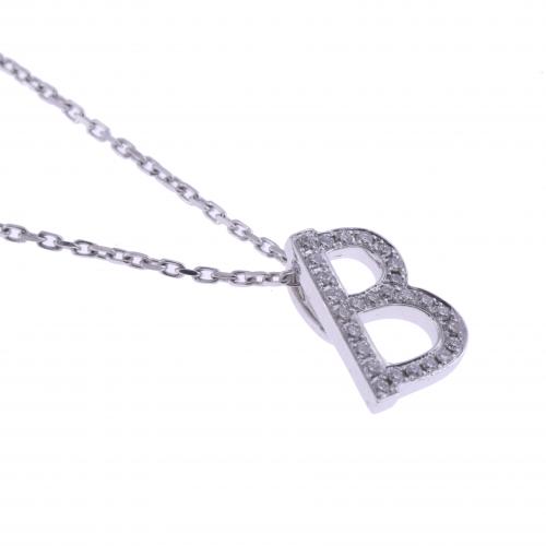 COLGANTE "B" CON DIAMANTES.