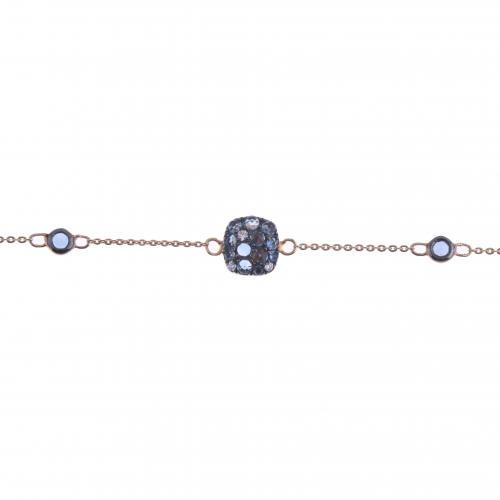 PULSERA CON TOPACIOS AZULES Y DIAMANTES.