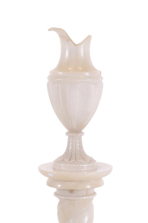 DECORATIVE COLUMN WITH ALABASTER JUG, 20TH CENTURY. 