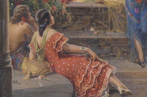 JULIO BORRELL (1877-1957). "GITANAS DE GRANADA".