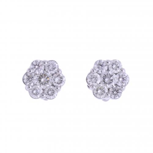 PENDIENTES ROSETONES DE DIAMANTES