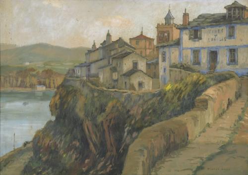  FRANCISCO PLANAS DORIA (1879-1955).  "SEASIDE LANDSCAPE".