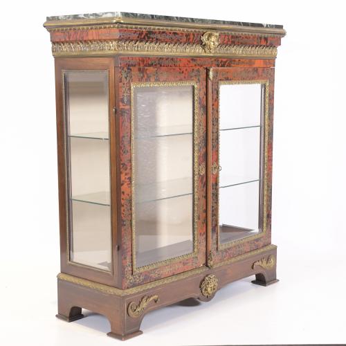 NAPOLEON III DISPLAY CABINET WITH BOULLE MARQUETRY.