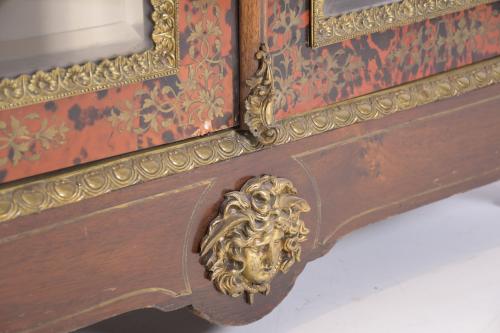 NAPOLEON III DISPLAY CABINET WITH BOULLE MARQUETRY.