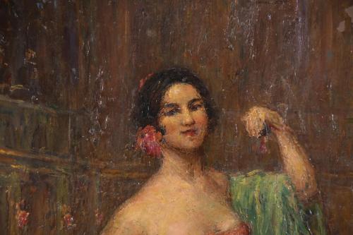 RAMON PALMAROLA ROMEU (1877-1943). "GYPSY WOMAN DANCING".