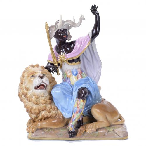 MEISSEN MANUFACTURE. ALLEGORY OF THE AFRICAN CONTINENT, 19TH CENTURY.