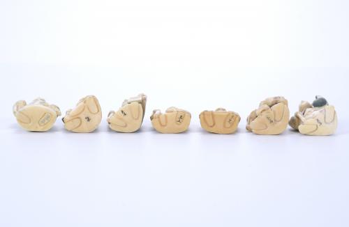 20TH CENTURY CHINESE SCHOOL. SEVEN BONE FIGURINES DEPICTING