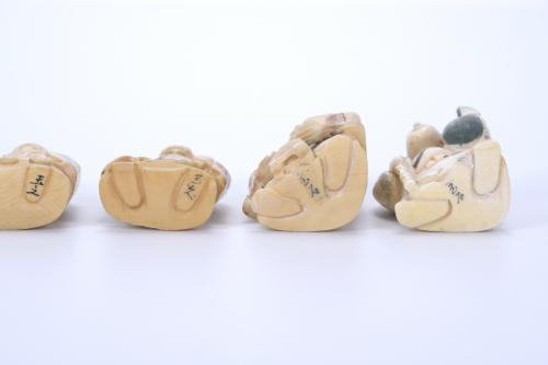 20TH CENTURY CHINESE SCHOOL. SEVEN BONE FIGURINES DEPICTING