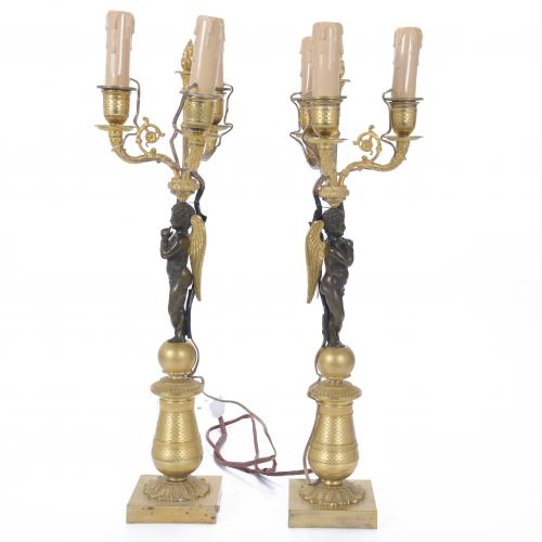 PAIR OF FRENCH CANDELABRA FROM THE EMPIRE PERIOD, 1804-1815.