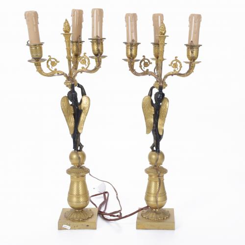 PAIR OF FRENCH CANDELABRA FROM THE EMPIRE PERIOD, 1804-1815.