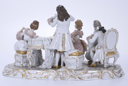 CAPODIMONTE MANUFACTURE. FIGURAL GROUP WITH MUSICAL SCENE, 