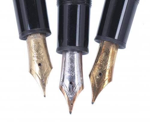 MONTBLANC. THREE COMMEMORATIVE PENS, MODEL "MEISTERSTÜCK NO