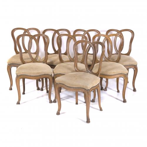 PERE COSP I VILLARÓ (1907-2007).  GEORGE II STYLE CHAIRS SET, 1948.