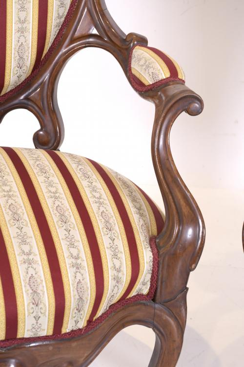 PAIR OF ELIZABETHAN ARMCHAIRS.