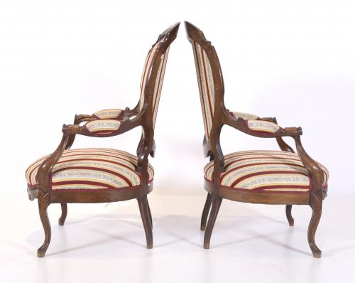 PAIR OF ELIZABETHAN ARMCHAIRS.