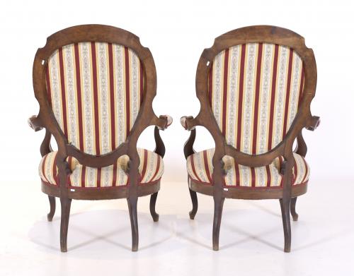 PAIR OF ELIZABETHAN ARMCHAIRS.