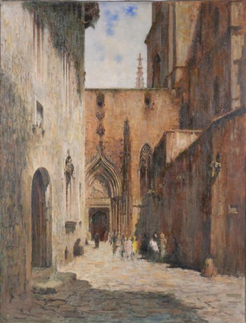 LLUÍS GRANER I ARRUFÍ (1863-1929). "BARCELONA CATHEDRAL BACK DOOR".