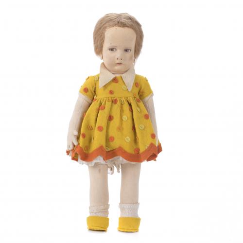 THE LENCI COMPANY. LENCI DOLL IN YELLOW DRESS, CIRCA 1940.