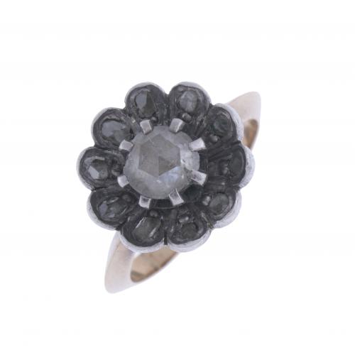 ALPHONSINE FLORAL RING WITH DIAMONDS.