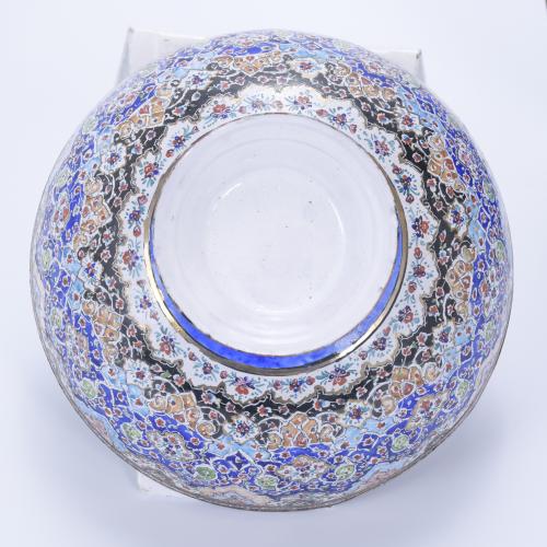 PERSIAN BOWL AND DISH, 20TH CENTURY.