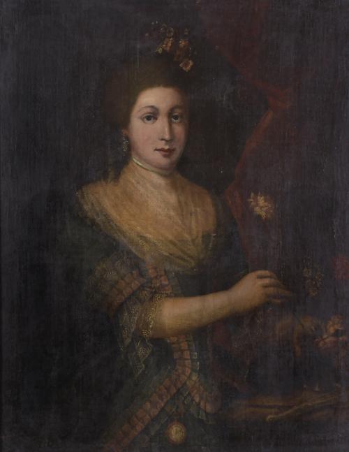 18TH CENTURY, SPANISH SCHOOL. "PORTRAIT OF A LADY".