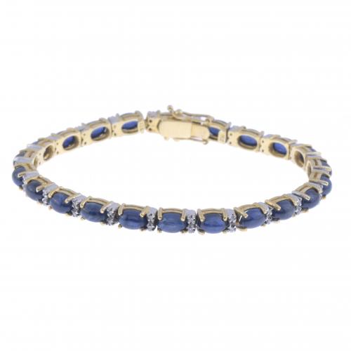 SAPPHIRES AND DIAMONDS RIVIÈRE BRACELET.