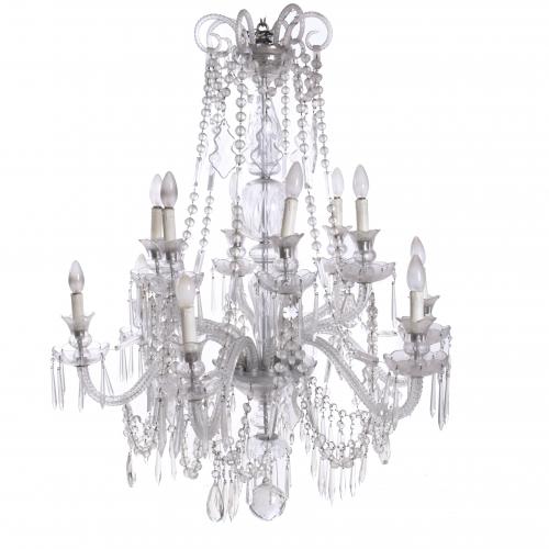 LA GRANJA STYLE CRYSTAL CEILING LAMP, 20TH CENTURY.