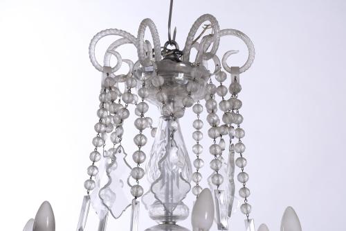 LA GRANJA STYLE CRYSTAL CEILING LAMP, 20TH CENTURY.