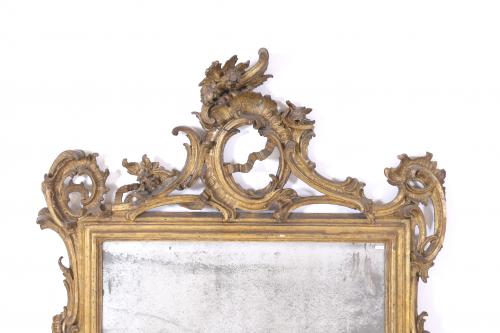 ROCOCO STYLE WALL MIRROR, MID 19TH CENTURY.