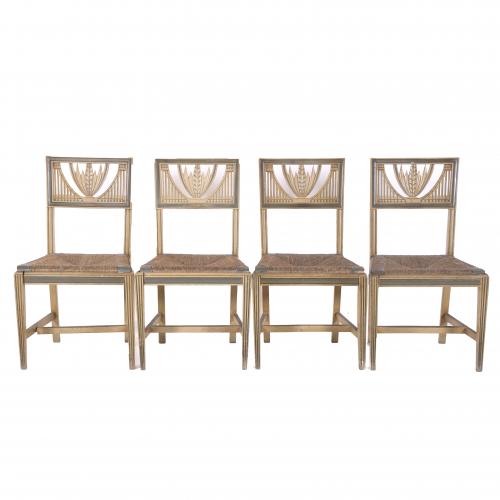 ART DECO CHAIRS SET, FIRST HALF OF THE 20TH CENTURY. 