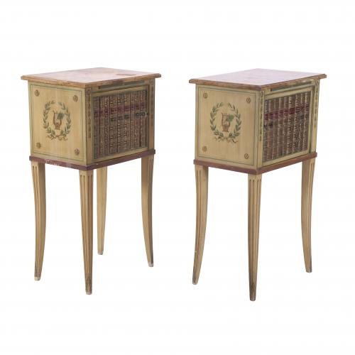 PAIR OF DIRECTORY STYLE SIDE TABLES, 20TH CENTURY.