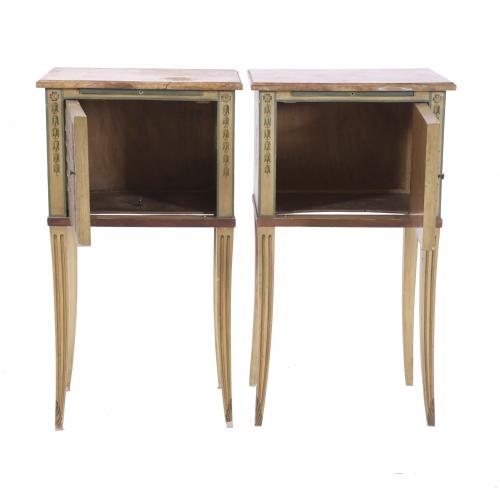 PAIR OF DIRECTORY STYLE SIDE TABLES, 20TH CENTURY.