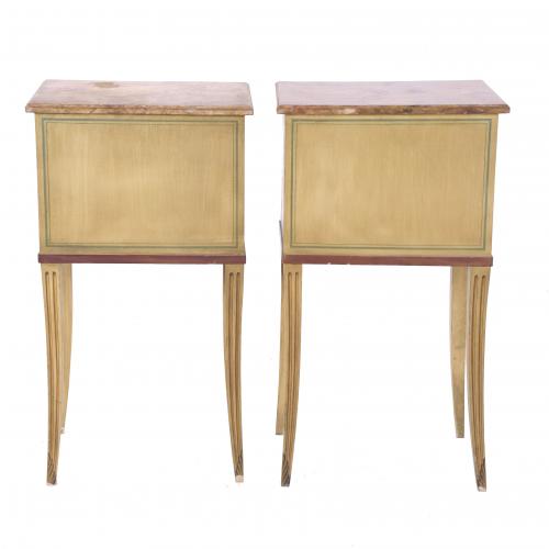 PAIR OF DIRECTORY STYLE SIDE TABLES, 20TH CENTURY.