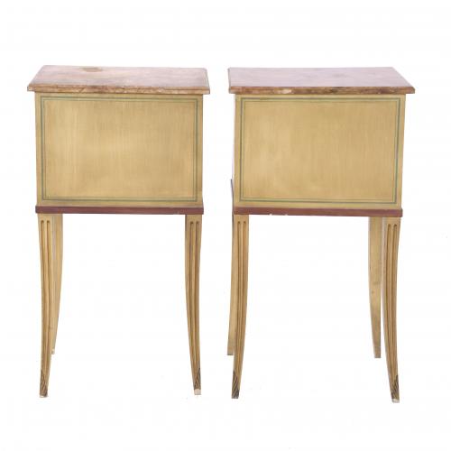 PAIR OF DIRECTORY STYLE SIDE TABLES, 20TH CENTURY.