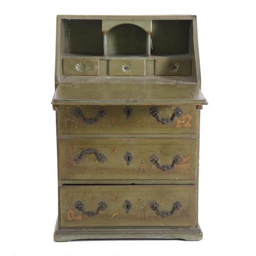 QUEEN ANNE STYLE FILING CABINET WITH CHINOISERIE DECORATION