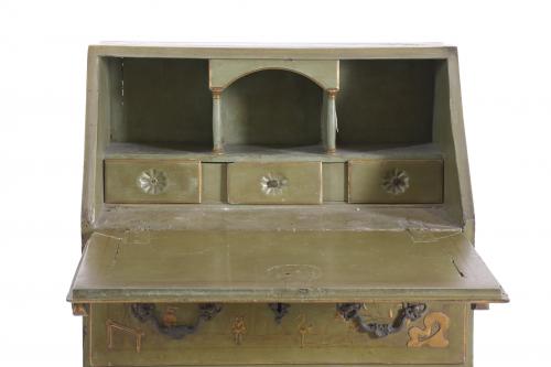 QUEEN ANNE STYLE FILING CABINET WITH CHINOISERIE DECORATION