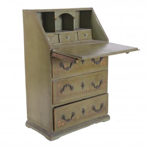 QUEEN ANNE STYLE FILING CABINET WITH CHINOISERIE DECORATION