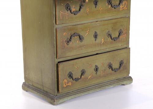 QUEEN ANNE STYLE FILING CABINET WITH CHINOISERIE DECORATION