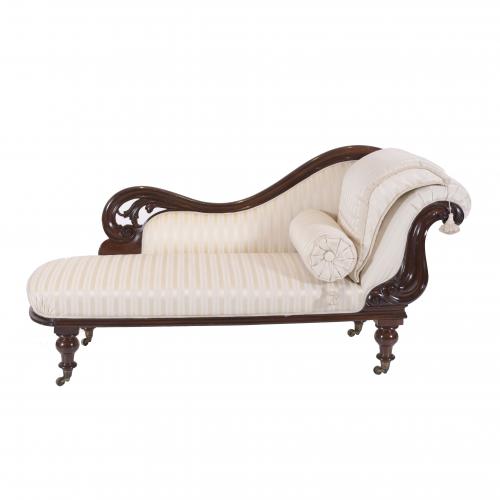 VICTORIAN STYLE CHAISE LONGUE, 20TH CENTURY.