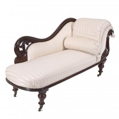 VICTORIAN STYLE CHAISE LONGUE, 20TH CENTURY.